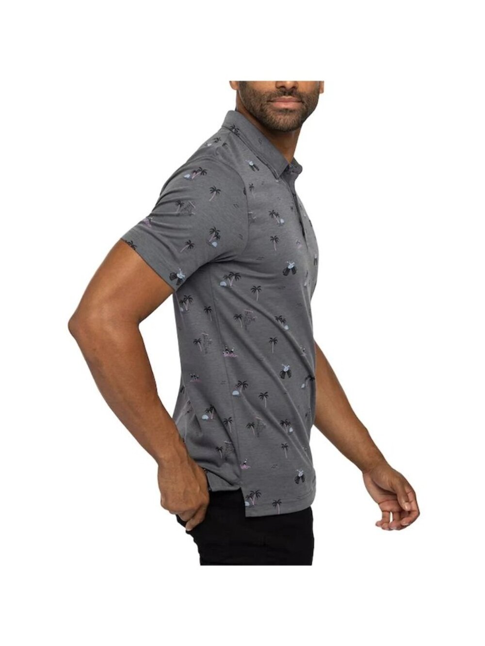 TravisMathew ENSENADA Golf Polo Shirt Pima Cotton Blend Heather Dark Gray XXL - Picture 3 of 6